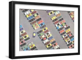 Parking Lot from Above-null-Framed Art Print