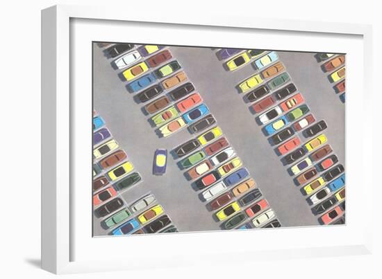 Parking Lot from Above-null-Framed Art Print