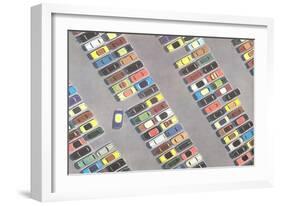Parking Lot from Above-null-Framed Art Print