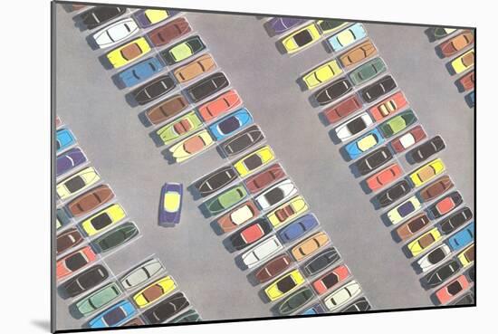 Parking Lot from Above-Found Image Press-Mounted Giclee Print