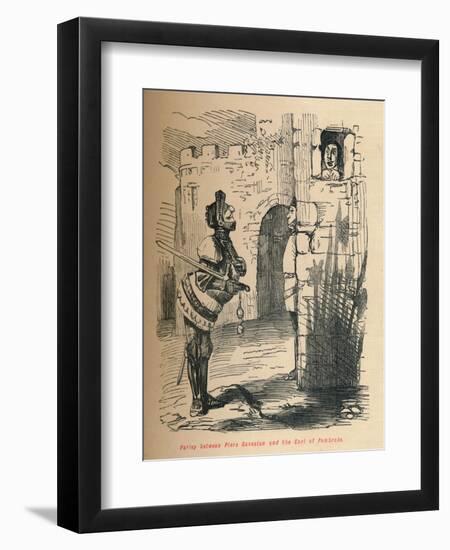 'Parley between Piers Gaveston and the Earl of Pembroke.', c1860, (c1860)-John Leech-Framed Giclee Print