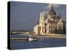 Parliament and Danube, Budapest, Hungary-Dave Bartruff-Stretched Canvas