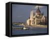 Parliament and Danube, Budapest, Hungary-Dave Bartruff-Framed Stretched Canvas