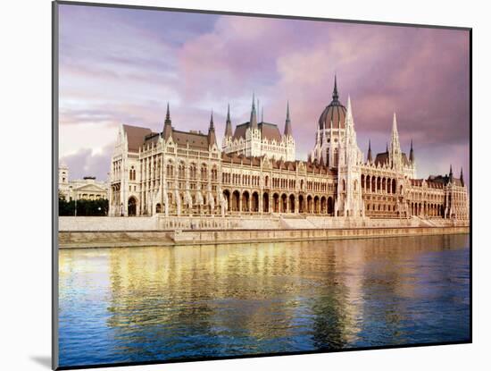 Parliament Building and Danube River, Budapest, Hungary-Miva Stock-Mounted Premium Photographic Print