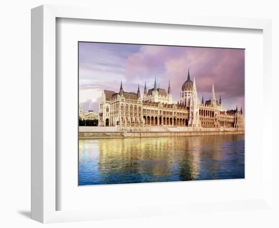 Parliament Building and Danube River, Budapest, Hungary-Miva Stock-Framed Photographic Print