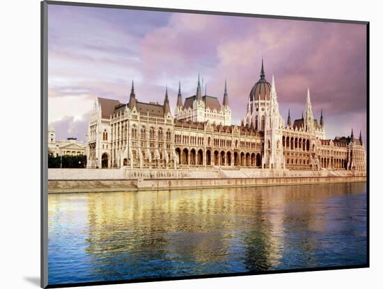 Parliament Building and Danube River, Budapest, Hungary-Miva Stock-Mounted Photographic Print