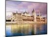 Parliament Building and Danube River, Budapest, Hungary-Miva Stock-Mounted Photographic Print