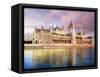 Parliament Building and Danube River, Budapest, Hungary-Miva Stock-Framed Stretched Canvas