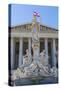 Parliament Building and Statues, Vienna, Austria-Peter Adams-Stretched Canvas