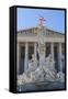 Parliament Building and Statues, Vienna, Austria-Peter Adams-Framed Stretched Canvas