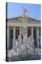 Parliament Building and Statues, Vienna, Austria-Peter Adams-Stretched Canvas