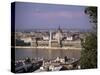 Parliament Building and the River Danube, Budapest, Hungary-John Miller-Stretched Canvas