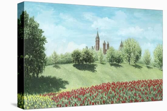 Parliament Building and Tulips - Ottawa-Kevin Dodds-Stretched Canvas