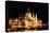 Parliament Building, Danube River Reflection, Budapest, Hungary.-William Perry-Stretched Canvas