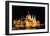 Parliament Building, Danube River Reflection, Budapest, Hungary.-William Perry-Framed Photographic Print