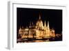 Parliament Building, Danube River Reflection, Budapest, Hungary.-William Perry-Framed Photographic Print