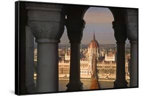 Parliament Building in Budapest-Jon Hicks-Framed Stretched Canvas