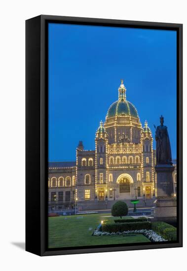 Parliament Building in Victoria, British Columbia, Canada-Chuck Haney-Framed Stretched Canvas