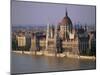 Parliament Buildings and River Danube, Budapest, Hungary, Europe-John Miller-Mounted Photographic Print