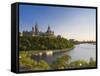 Parliament Hill and Ottawa River, Ottawa, Ontario, Canada-Michele Falzone-Framed Stretched Canvas