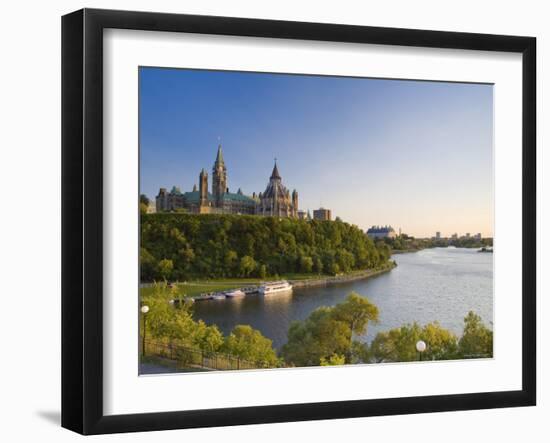 Parliament Hill and Ottawa River, Ottawa, Ontario, Canada-Michele Falzone-Framed Premium Photographic Print