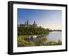 Parliament Hill and Ottawa River, Ottawa, Ontario, Canada-Michele Falzone-Framed Photographic Print