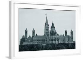 Parliament Hill Building in Black and White in Ottawa, Canada-Songquan Deng-Framed Photographic Print