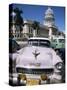 Parliament House and 1950s American Cars, Havana, Cuba, West Indies, Central America-D H Webster-Stretched Canvas