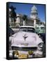 Parliament House and 1950s American Cars, Havana, Cuba, West Indies, Central America-D H Webster-Framed Stretched Canvas