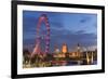 Parliament, London Eye and Jubilee Bridge on River Thames, London, UK-Peter Adams-Framed Photographic Print