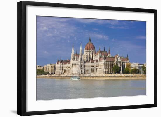 Parliament on the Banks of the River Danube, Budapest, Hungary, Europe-Michael Runkel-Framed Photographic Print