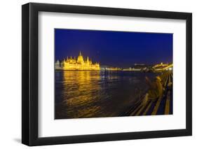 Parliament on the Danube, Mountain Gellert, Castle Palace and Fishermans, Hungarians, Budapest-Volker Preusser-Framed Photographic Print