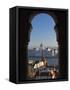 Parliament (Orszaghaz) and River Danube Through Arches of Fishermen's Bastion (Halaszbastya), UNESC-Stuart Black-Framed Stretched Canvas