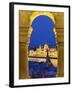 Parliament (Orszaghaz) Through Arches of Fishermen's Bastion (Halaszbastya) at Dusk, UNESCO World H-Stuart Black-Framed Photographic Print