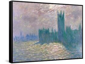 Parliament, Reflections on the Thames-Claude Monet-Framed Stretched Canvas