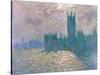 Parliament, Reflections on the Thames-Claude Monet-Stretched Canvas