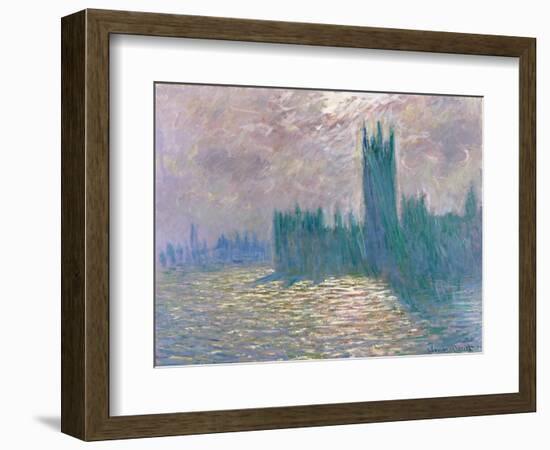 Parliament, Reflections on the Thames-Claude Monet-Framed Giclee Print