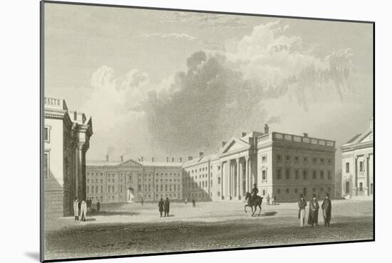 Parliament Square in Dublin-William Henry Bartlett-Mounted Giclee Print