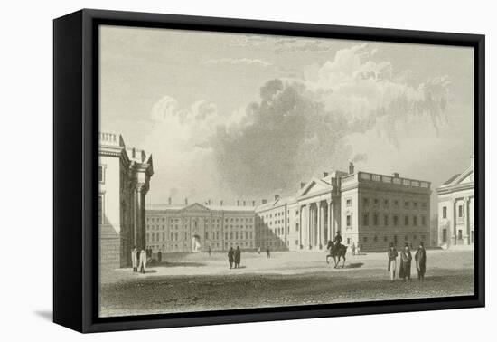 Parliament Square in Dublin-William Henry Bartlett-Framed Stretched Canvas