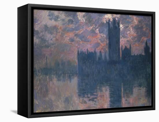 Parliament, Sunset, 1902-Claude Monet-Framed Stretched Canvas