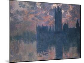 Parliament, Sunset, 1902-Claude Monet-Mounted Giclee Print