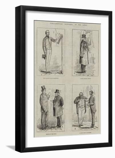 Parliamentary Sketches, in the Lobby-null-Framed Giclee Print