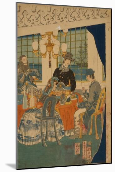 Parlour of a Foreign Mercantile House in Yokohama, 1861-Utagawa Sadahide-Mounted Giclee Print