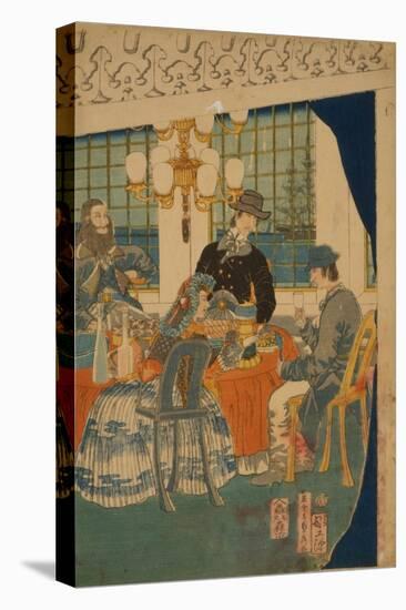 Parlour of a Foreign Mercantile House in Yokohama, 1861-Utagawa Sadahide-Stretched Canvas