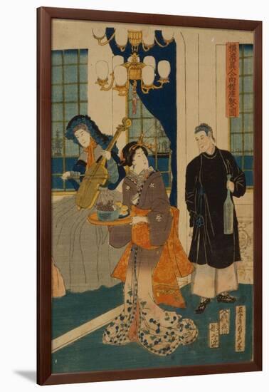 Parlour of a Foreign Mercantile House in Yokohama, 1861-Utagawa Sadahide-Framed Giclee Print