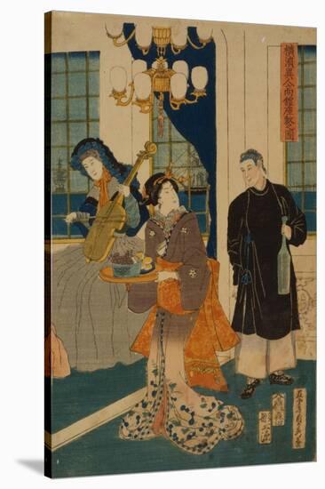 Parlour of a Foreign Mercantile House in Yokohama, 1861-Utagawa Sadahide-Stretched Canvas