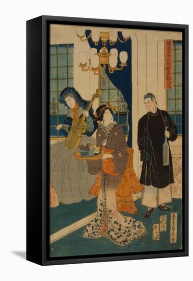 Parlour of a Foreign Mercantile House in Yokohama, 1861-Utagawa Sadahide-Framed Stretched Canvas