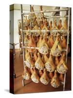 Parma Hams on Curing Racks, Near Pavullo, Emilia-Romagna, Italy-Ian Griffiths-Stretched Canvas