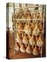 Parma Hams on Curing Racks, Near Pavullo, Emilia-Romagna, Italy-Ian Griffiths-Stretched Canvas