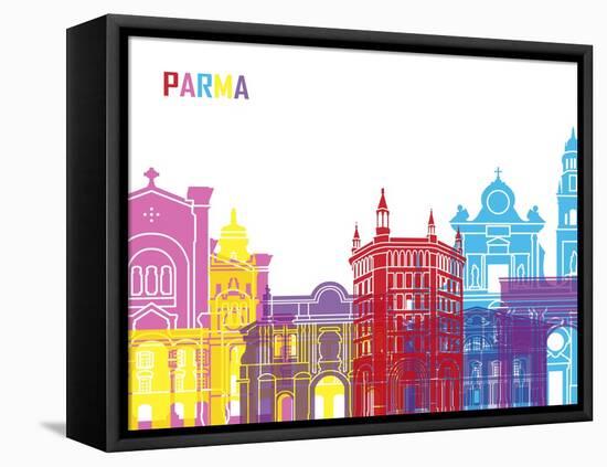 Parma Skyline Pop-paulrommer-Framed Stretched Canvas